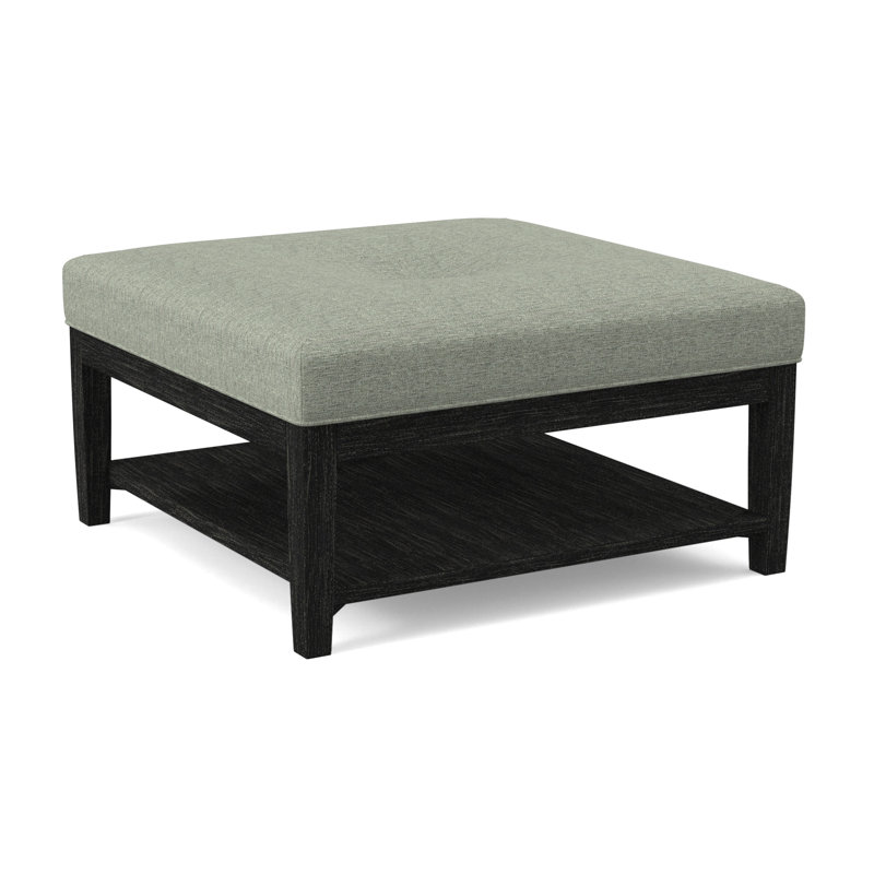 Hammond Square Ottoman, Antique Black Finish, Stone Crypton Performance; 0884-83