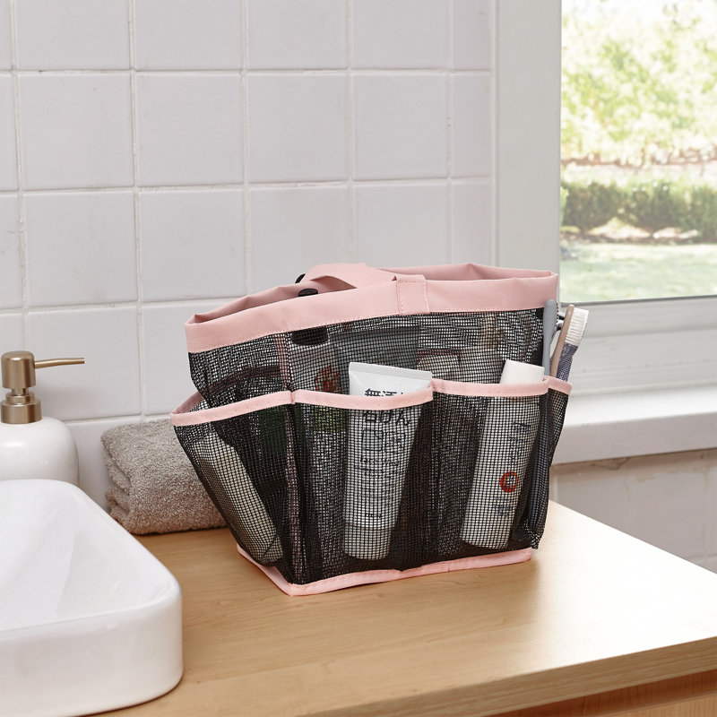Deluxe Mesh Shower Tote - TUSK® College Storage - Rose Quartz