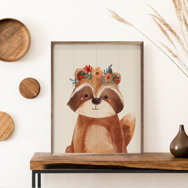 Boho Woodland Raccoon, H 20 po x l 16 po