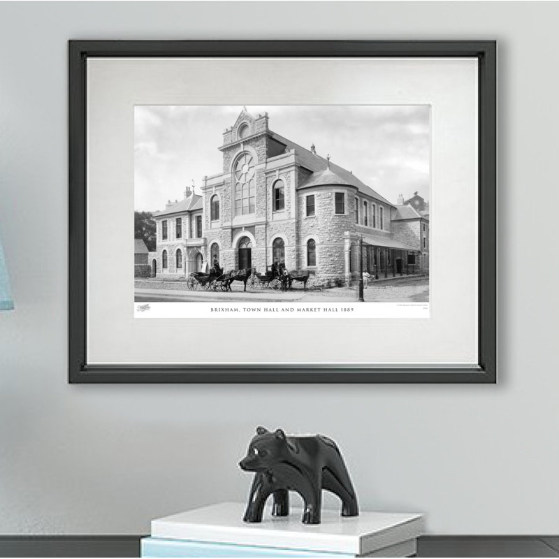 Brixham, Town Hall And Market Hall 1889 - Single Picture Frame Print, 60cm H x 80cm W x 2.3cm D