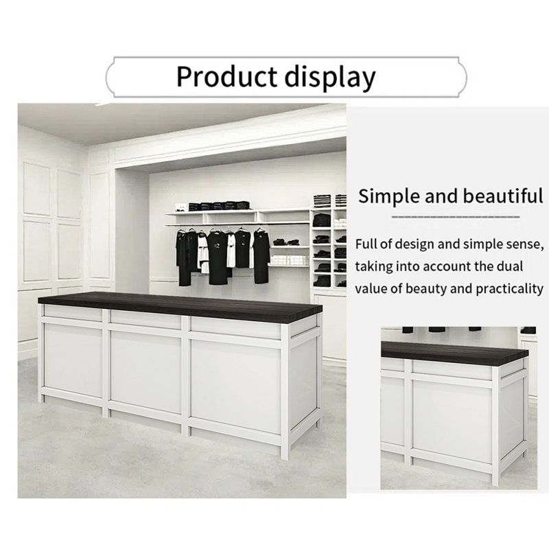 Modern Front Desk with Lockable Drawers, Keyboard Tray, Open and Closed Storage, Sturdy Computer Table, No Assembly Required