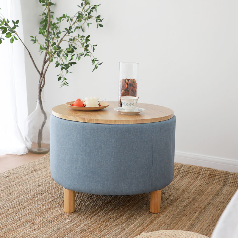 Solid Wood Single Coffee Table, Blue