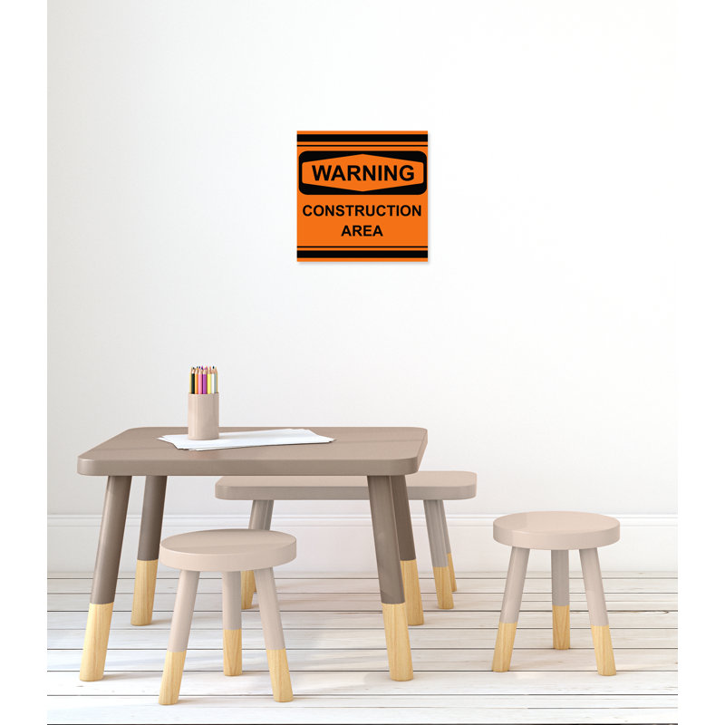 Avertissement 2 impression sur papier, H 16 po x l 16 po x P 1,5 po, Canevas