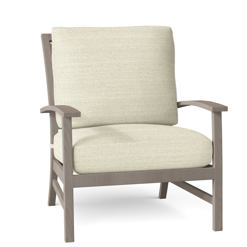Charleston Patio Lounge Chair with Cushions, Intermix Bark, Welt, Oyster