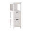 Armoire de salle de bain avec 2 tiroirs et 1 tablette de rangement, armoire de rangement autoportante en bois, rangement pour salle de bain