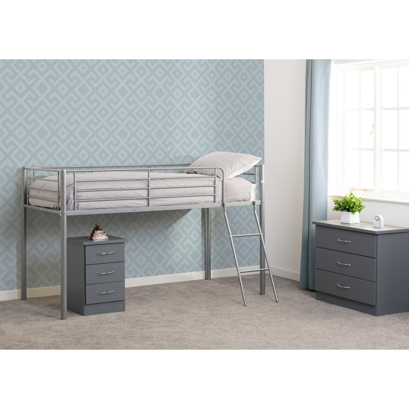 Husted Single (3') Bed Frames Standard Loft Bed, Silver