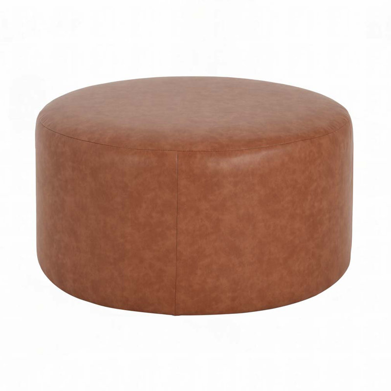 Round Ottoman, Light Brown