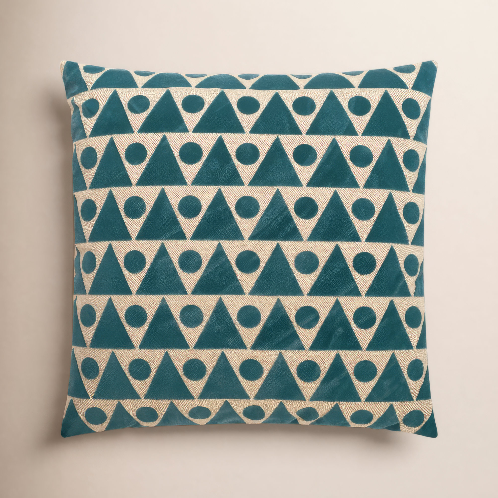 Kilo Geometric Throw Pillow, Turquoise, Square 20"