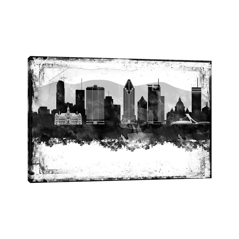 Montreal Black & White Film 1 Piece Wrapped Canvas Wall Art, 152.5 cm H x 101.5 cm W