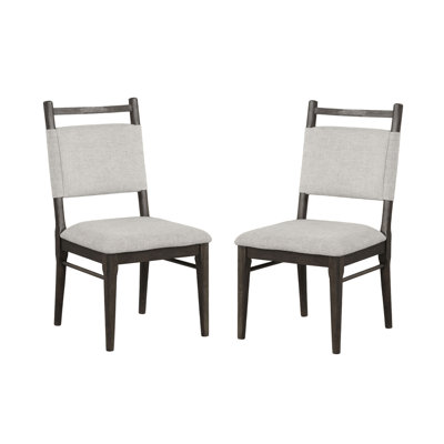 Ensemble de chaises de salle à manger 100% polyester rembourrées noyer foncé