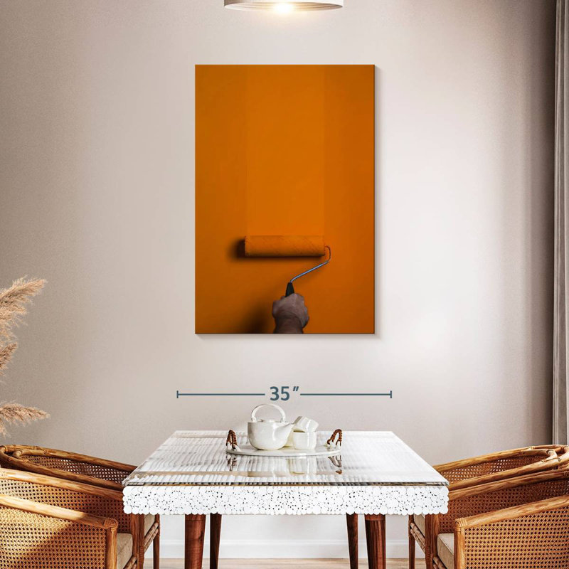 Orange Paint Roller, 45" H x 30" W