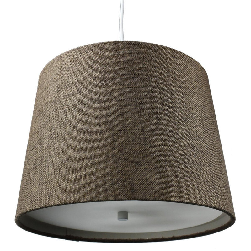 Lustree tambour 2 lumières Dov, H 10 po x l 14 po x p 12 po, Chocolat