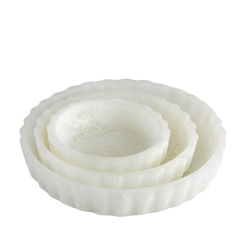 Ensemble de 3 bols Curvy Edge, Blanc