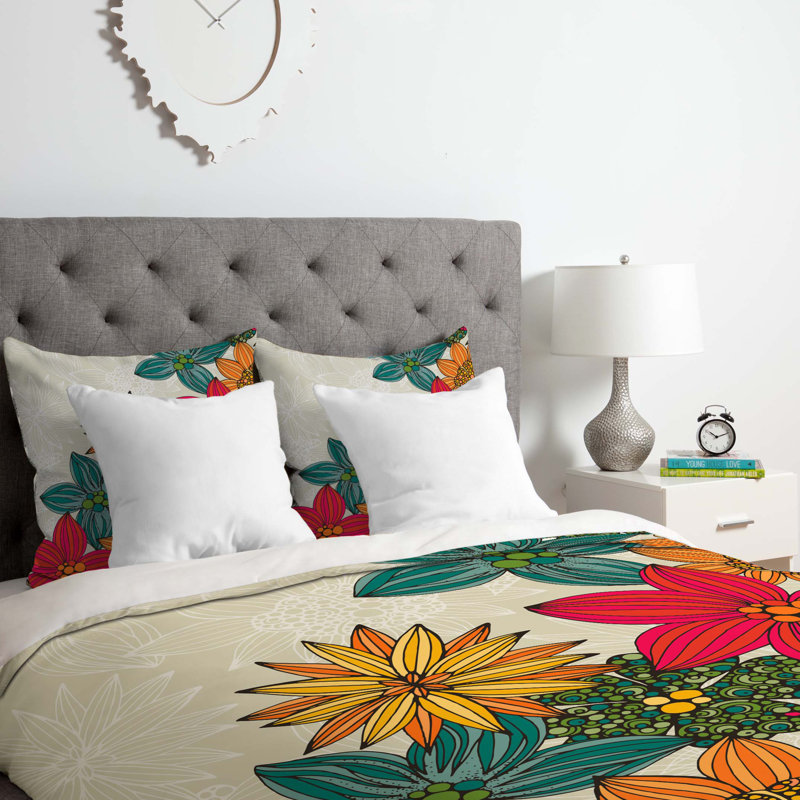 Valentina Ramos Polyester Floral Duvet Cover, King Duvet Cover + 2 King Shams