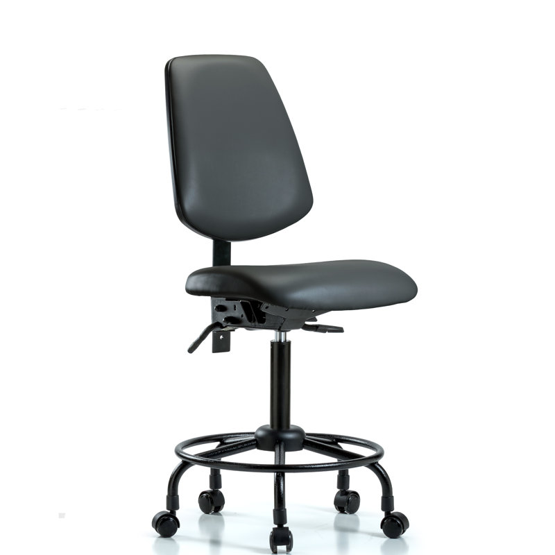 Latrice Vinyl Task Chair, No, Dark Gray