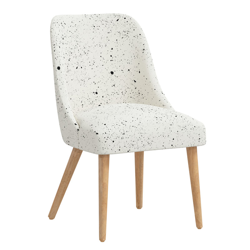 Chaise en bois massif Lozelle, Bois naturel, Mélange de polyester gris