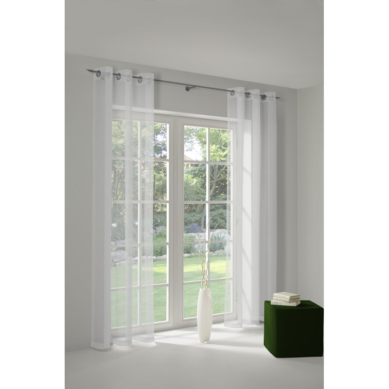 Peck Eyelet Room Darkening Single Curtain, 142cm Width x 220cm Drop, Cream