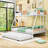 Metal Twin Over Full Bunk Bed With Twin Trundle And Safety Guardrails,Anti-Noise Design