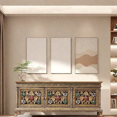 Thai style luxury carved TV stand