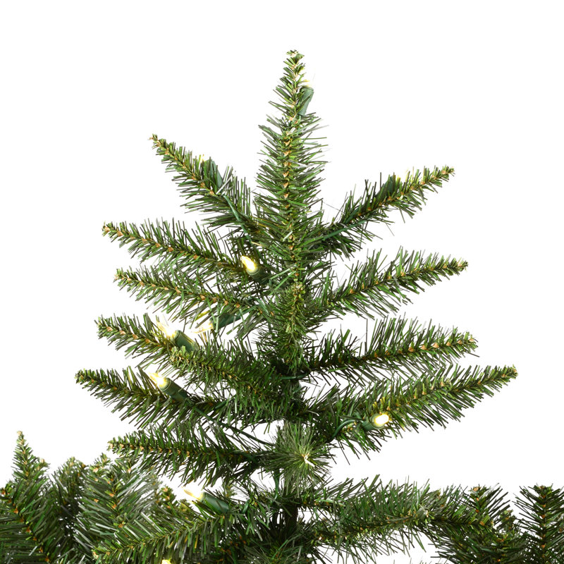 Camdon Fir Slim Artificial Christmas Tree, 12' H, Clear Lights, Pre-Lit