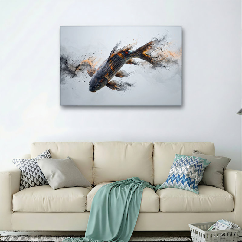 Ensemble de 1 tableau sur toile représentant des poissons koi, 24"H x 36"W, Wrapped Canvas
