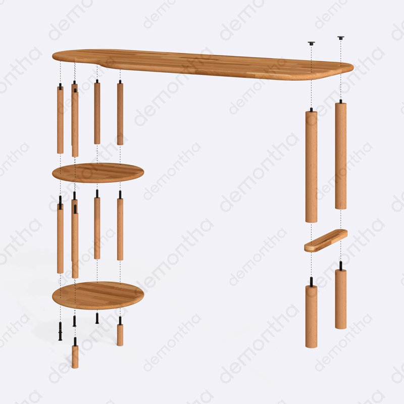 Bureau d'écriture en bois massif Maxi, bureau à domicile en bois de hêtre pour espace de travail