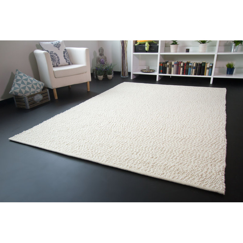 Amsterdam Wool Hand Woven Area Rug, Cream coloured, Rectangle 250 x 350cm