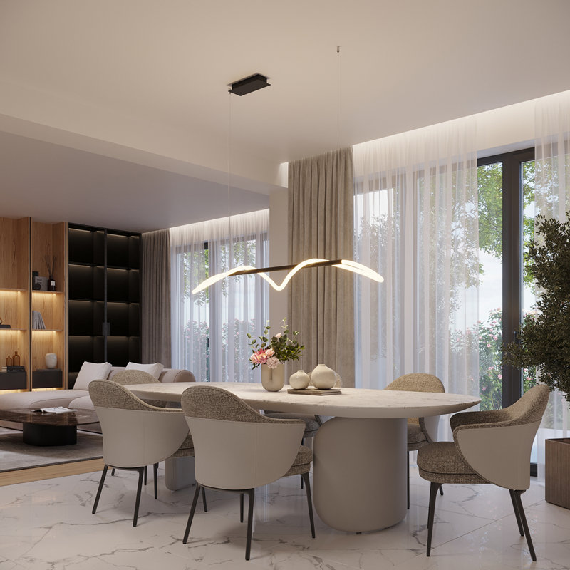 1 - Light Black LED Geometric Pendant