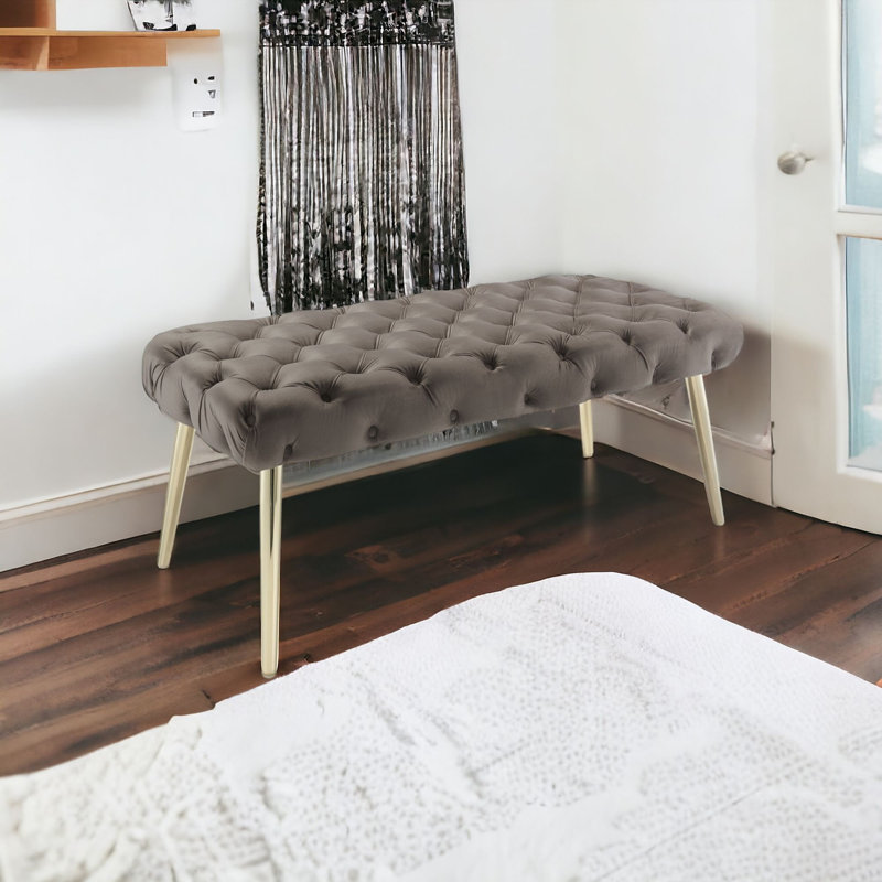 Banc rembourré Triniyah Upholstery, Or, Lilas