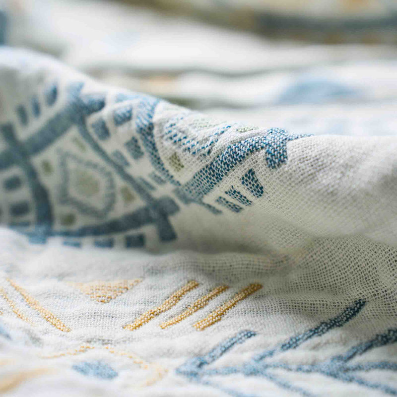 Jeté 100% coton Boho, Diamond Flower
