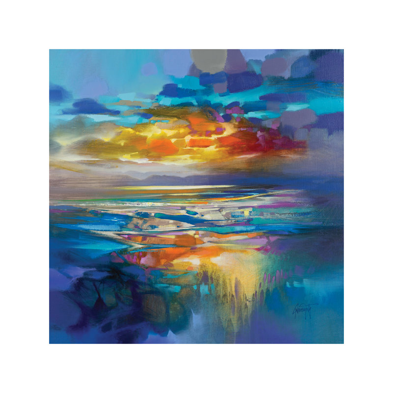 Liquid Cyan by Scott Naismith - Wrapped Canvas Painting, 93.98 cm H x 93.98 cm W x 1.91 cm D