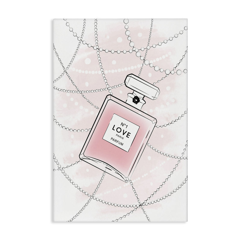 Art mural sur toile Love Perfume & Pearls par Martina Pavlova, H 30 po x l 20 po