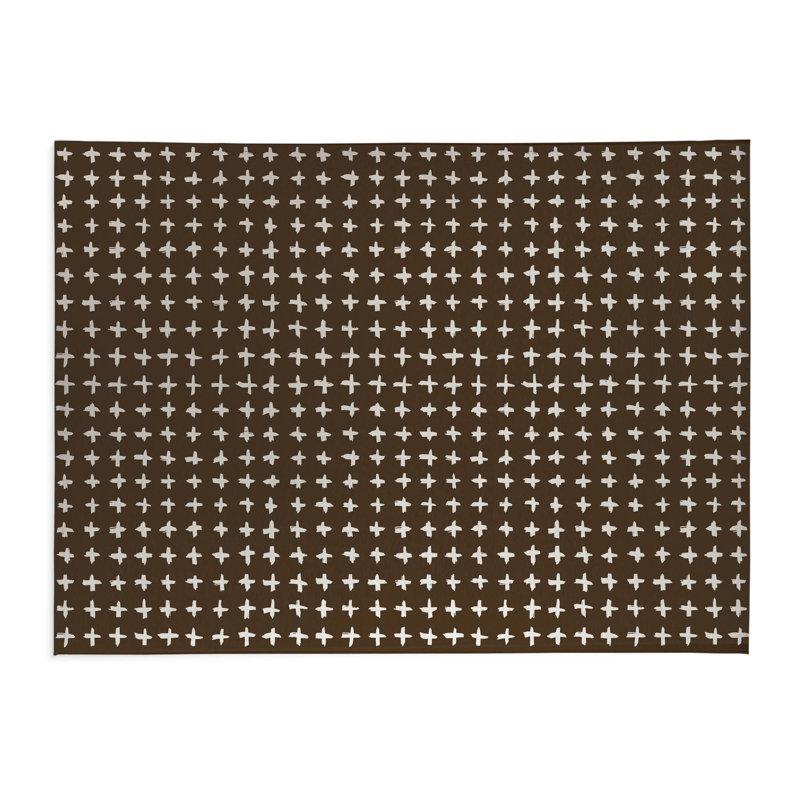 Tapis de cuisine à profil bas Check, Brun moka, Rectangulaire 2 pi x 3 pi