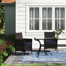 Argyri Powder Coated Steel Outdoor Dining Armchair with Cushion