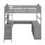 Lit mezzanine double en bois avec bureau-1800710505