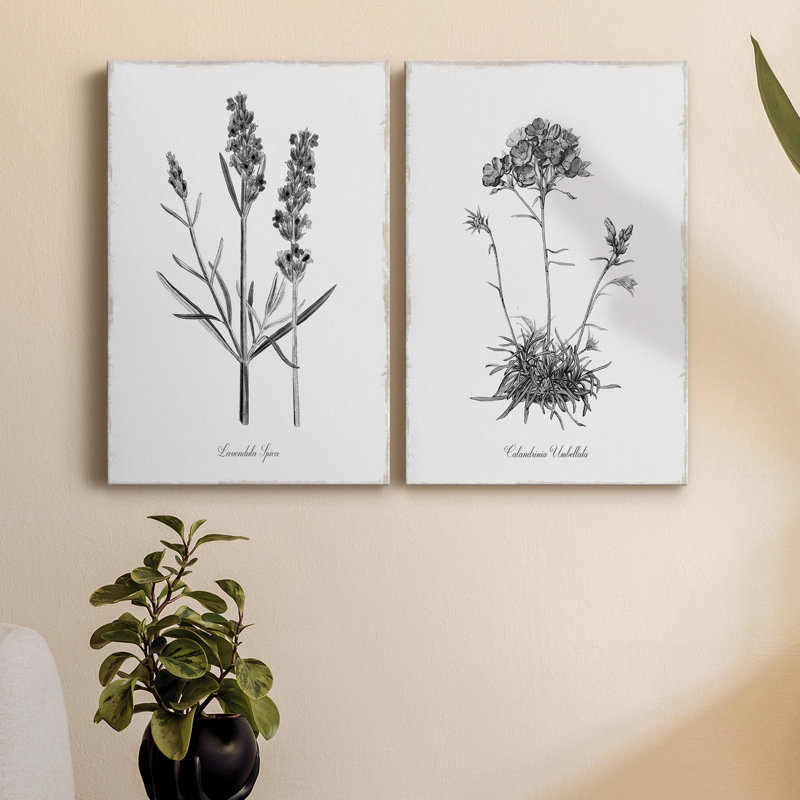 Simplement lavande - ensemble de 2 reproductions d'art texturé sur toile tendue, H 36 po x l 24 po x P 1 po