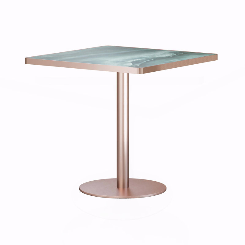 Table à manger carrée moderne, Green / Rose Gold