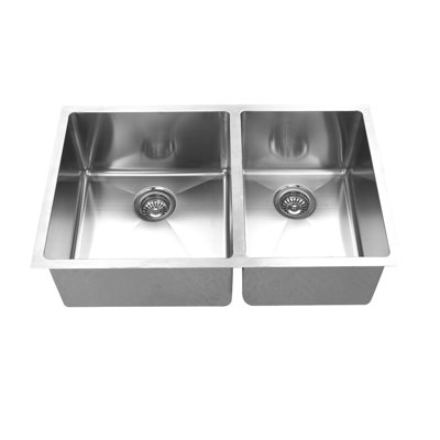 Évier de cuisine en acier inoxydable à double cuve encastrable L 30 po x l 18 po