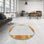 Blanc cassé abstrait/Tapis décoratif brun Pelagia-1489877004