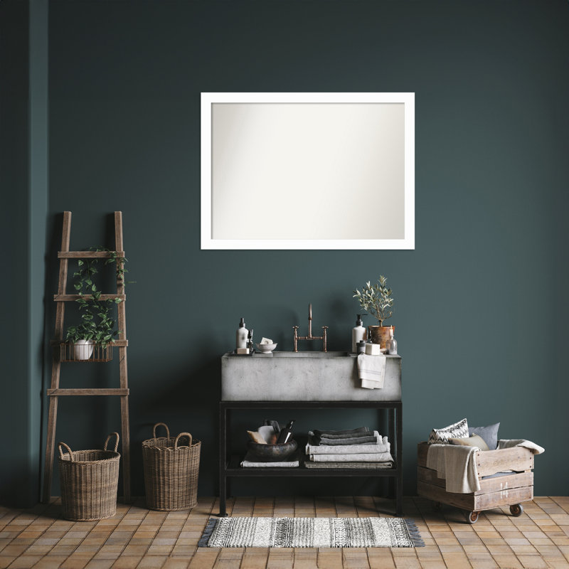 Miroir mural Jini, Rectangle, Blanc, 30,5 po x 41,5 po