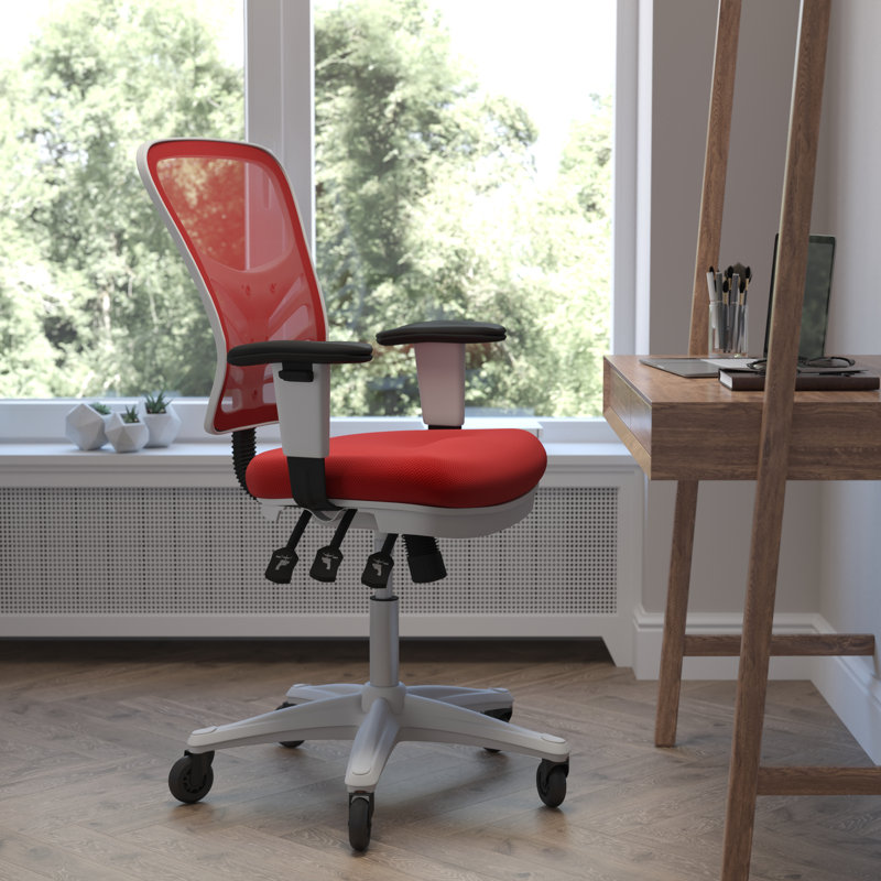 Chaise ergonomique , Gris, Blanc