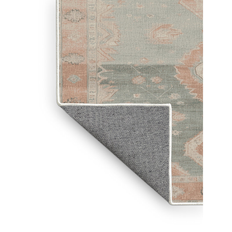 Tapis beige lavable à la machine Afyon, Rectangle 7 pi x 10 pi