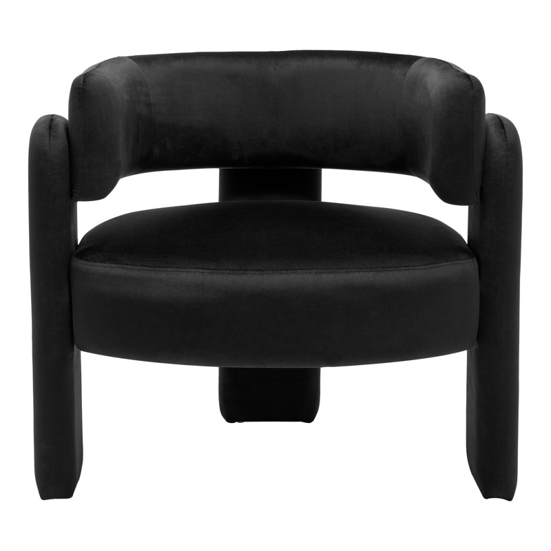 Fauteuil demi-tonneau 19 po avec 3 pieds, Noir