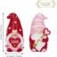 Ensemble de 2 décorations pour gnome de la Saint-Valentin - Figurines en résine cœur Xoxo