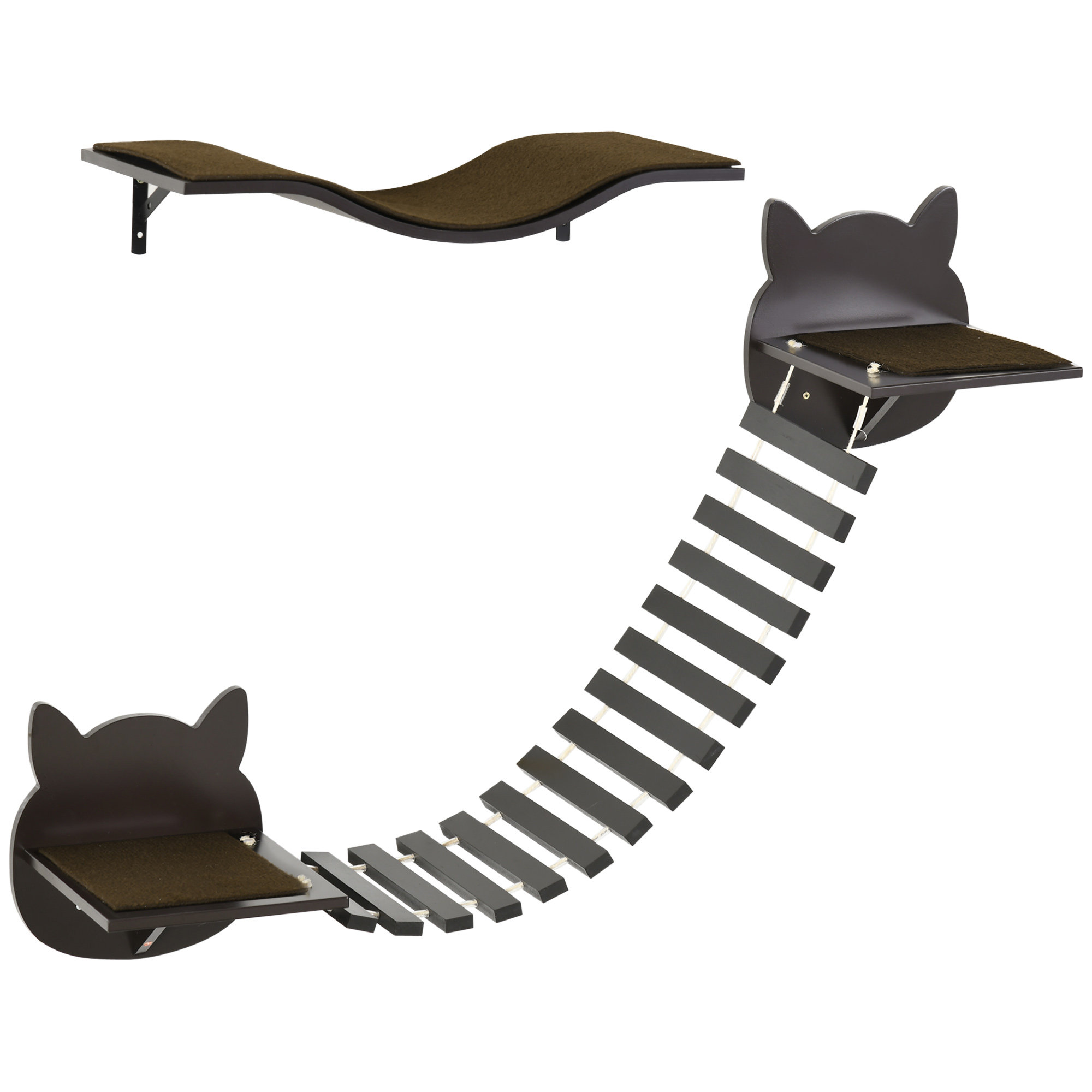Tucker Murphy Pet™ 2 Pcs. Cat Wall Shelves, Pet WallMounted Climbing Shelf Set, Kitten Activity