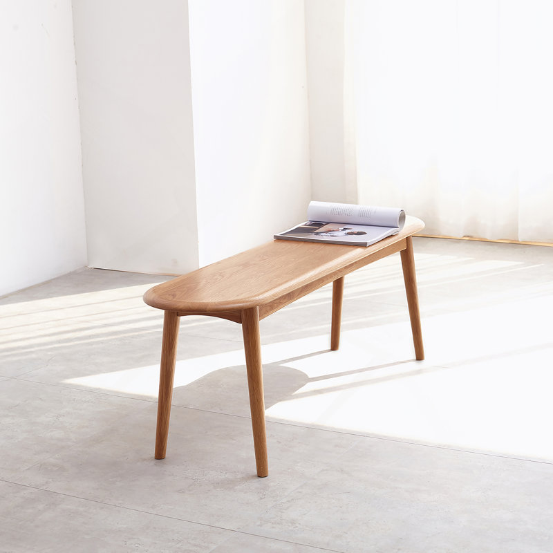Banc de salle à manger en bois, Chêne, H 16,14 po x l 47,24 po x P 11,81 po