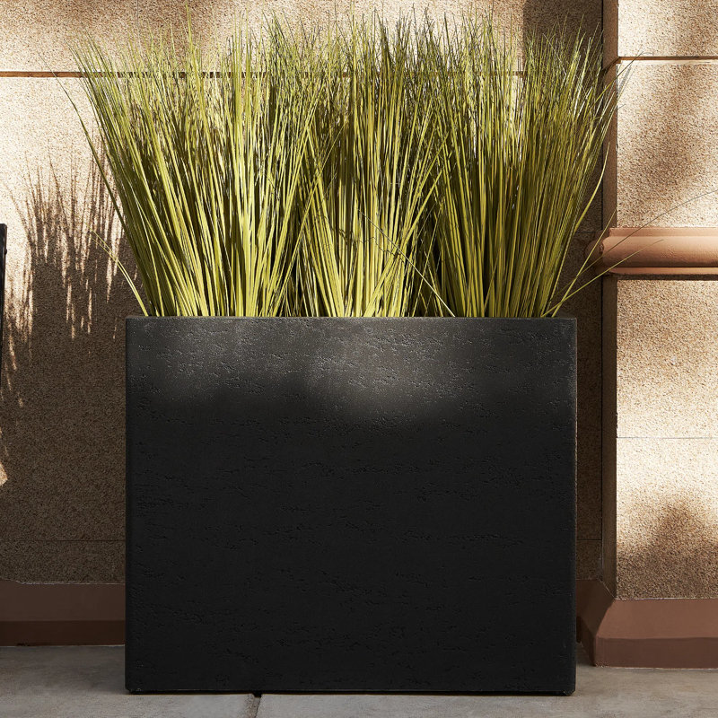 Grande jardinière rectangulaire en composite, durable pour une utilisation toutes saisons avec trous de drainage, grande jardinière rectangulaire pour plantes d'intérieur et d'extérieur