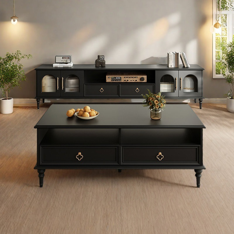 High end black TV stand coffee table