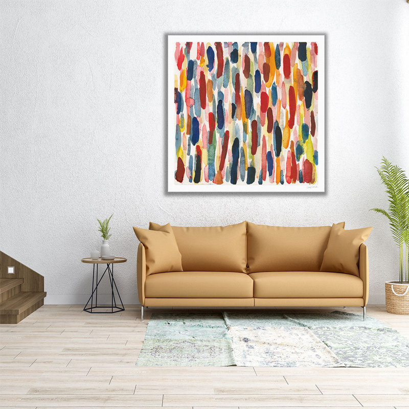 Impression sur toile, motifs multicolores colorés, 12" H x 12" W