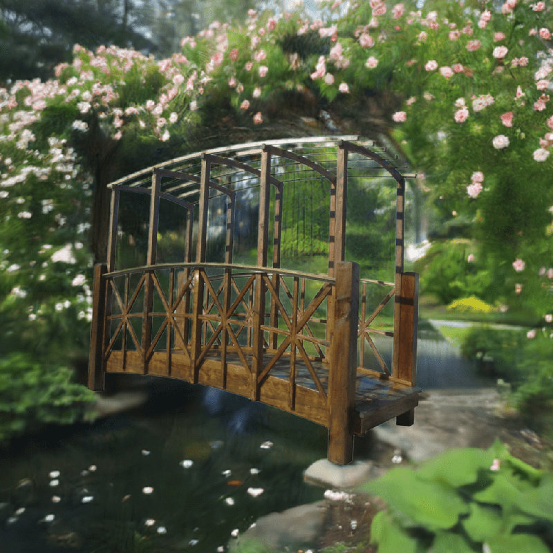Pont de jardin en forme de pergola